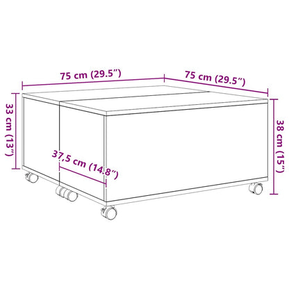 Couchtisch Schwarz Eichen-Optik 75 x 75 x 38 cm Holzwerkstoff