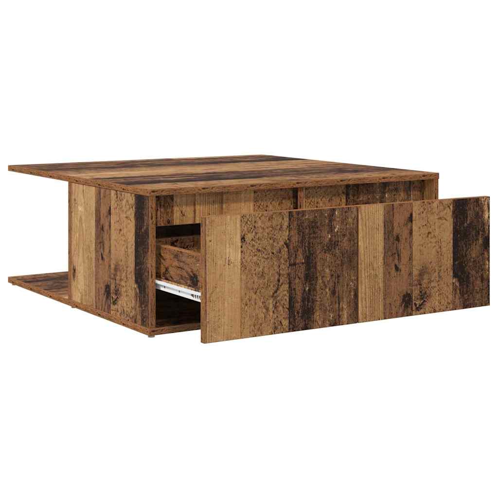 Couchtisch mit Schubladen Altholz 80 x 80 x 31 cm Holzwerkstoff