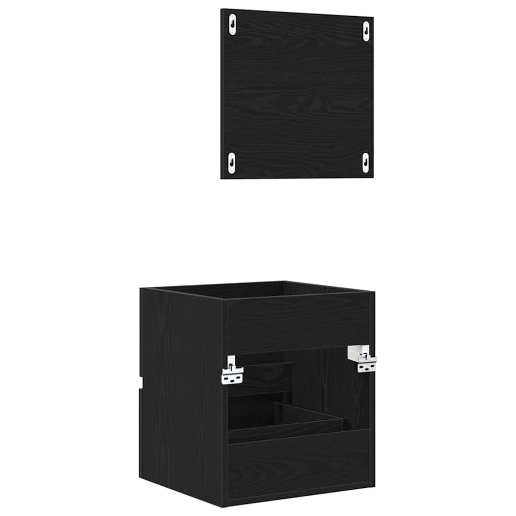 Badezimmerschrank Schwarz Eichen-Optik 41 x 38.5 x 45 cm