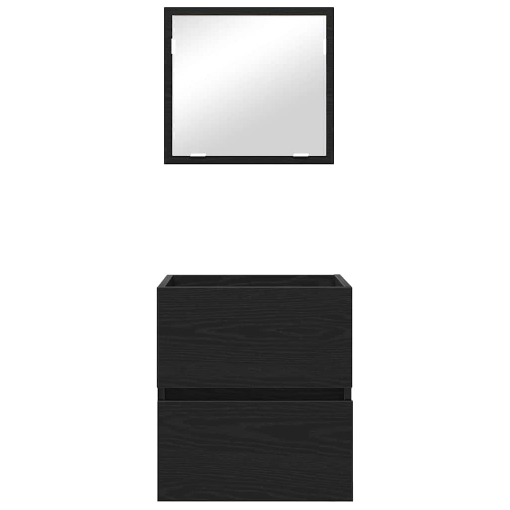 Badezimmerschrank Schwarz Eichen-Optik 41 x 38.5 x 45 cm