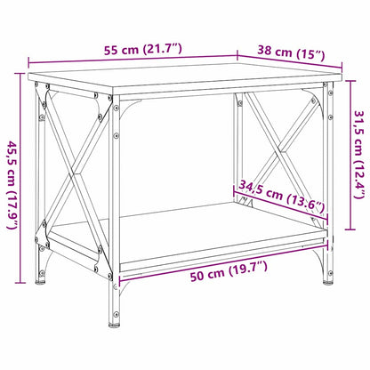 Beistelltisch Schwarz Eichen-Optik