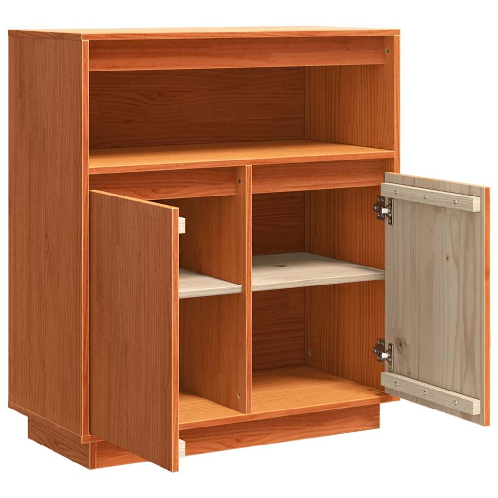 Sideboard Wachsbraun 70 x 34 x 80 cm Massivholz Kiefer