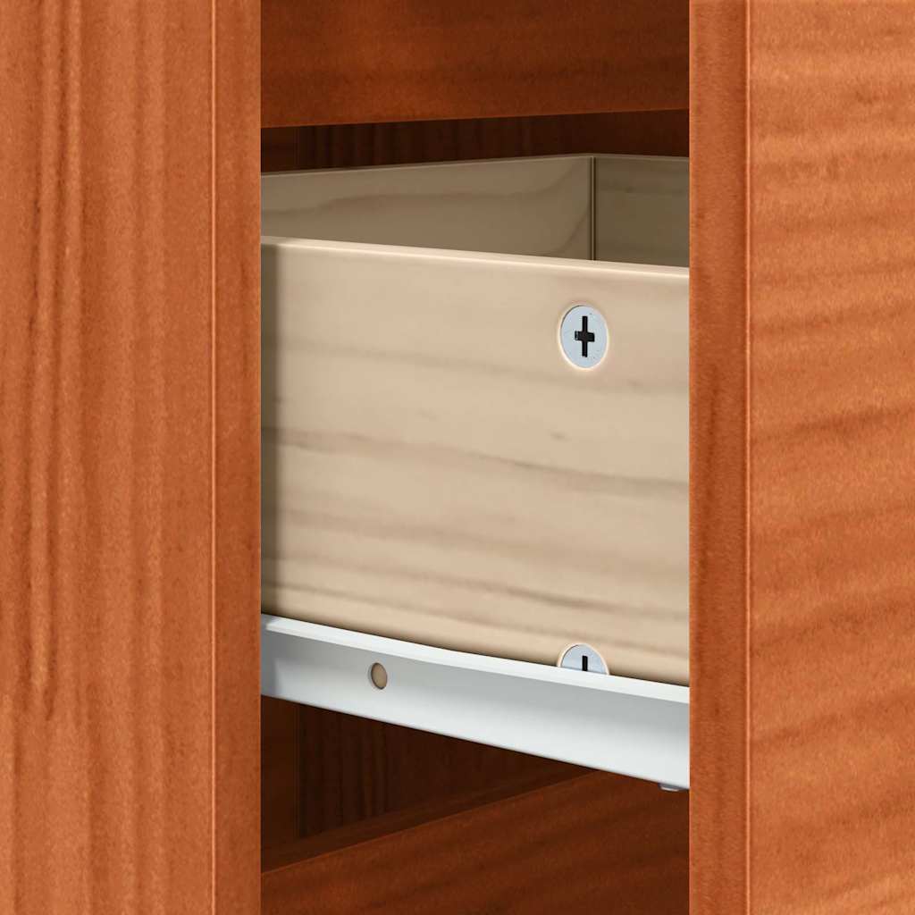 Sideboard Braun 111 x 34 x 75 cm Massivholz Kiefer