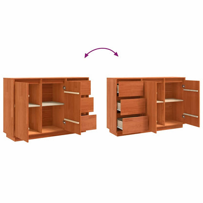 Sideboard Braun 111 x 34 x 75 cm Massivholz Kiefer