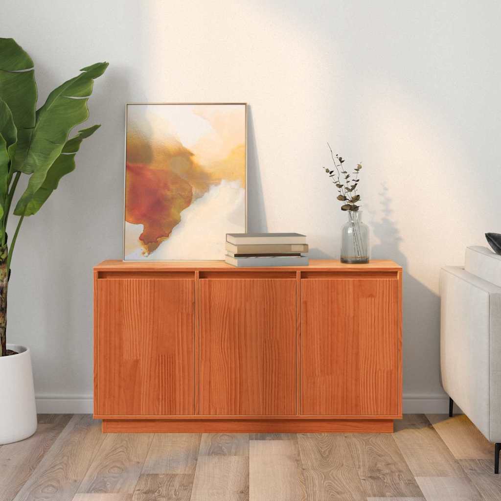 Sideboard Braun 111 x 34 x 60 cm Massivholz Kiefer
