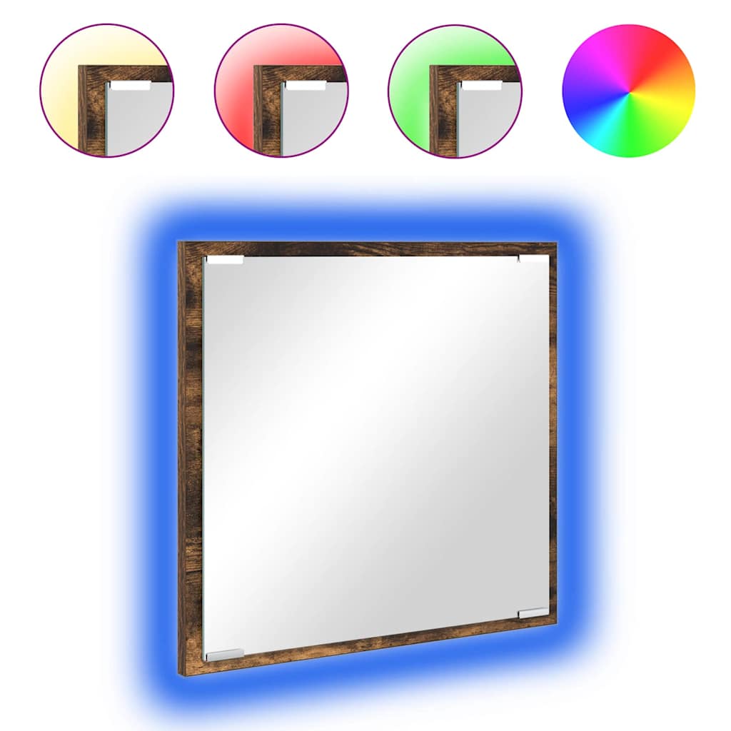 LED Badezimmer Spiegel Geräucherte Eiche 40 x 8,5 x 37 cm