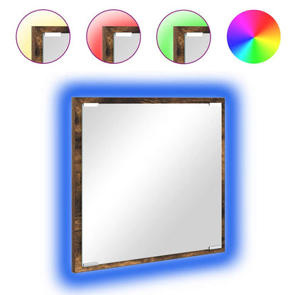 LED Badezimmer Spiegel Geräucherte Eiche 40 x 8,5 x 37 cm