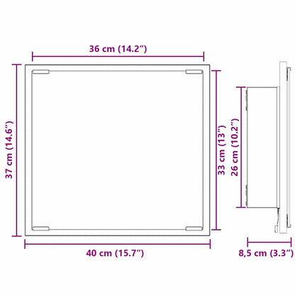 LED Badezimmer Spiegel Graues Sonoma 40 x 8,5 x 37 cm
