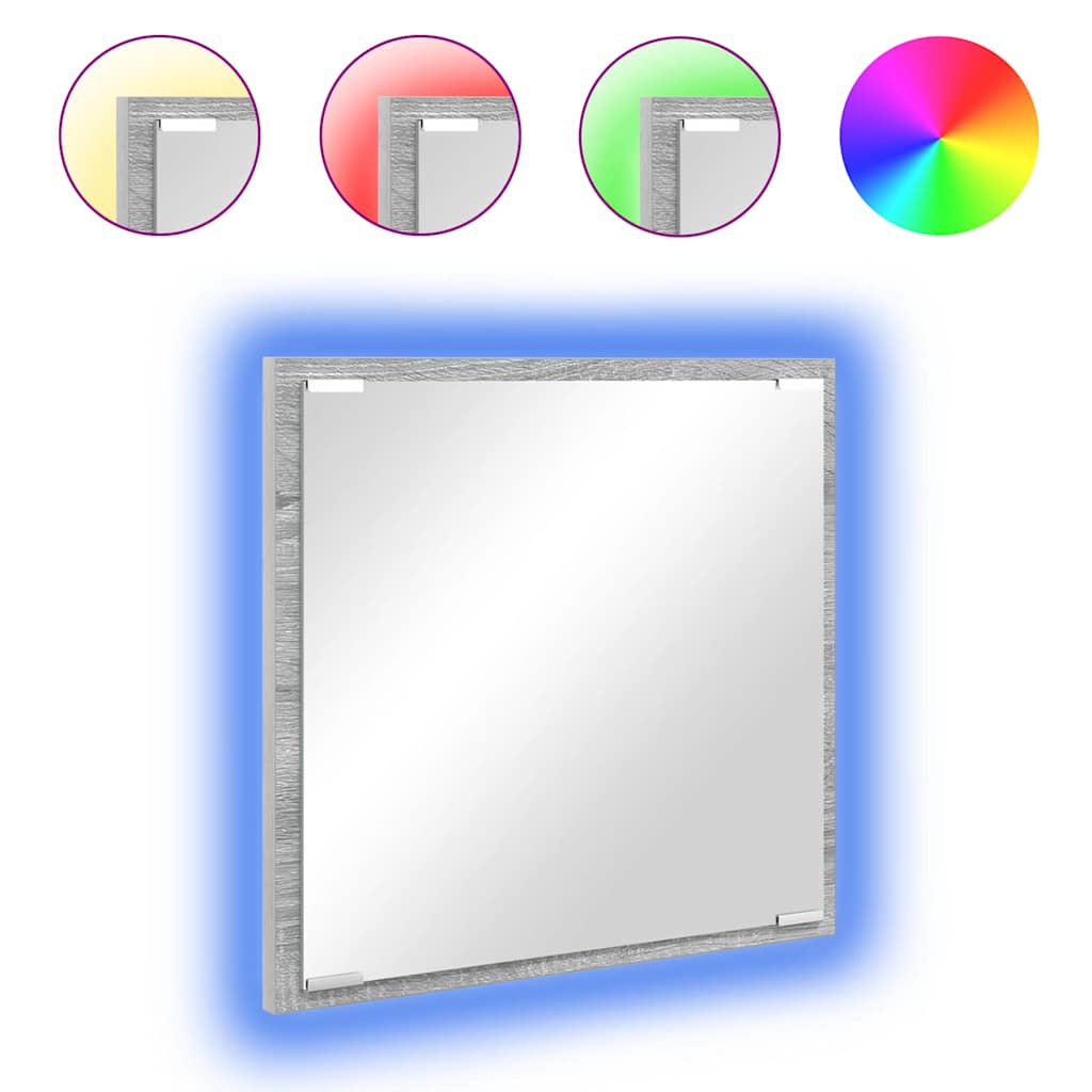 LED Badezimmer Spiegel Graues Sonoma 40 x 8,5 x 37 cm