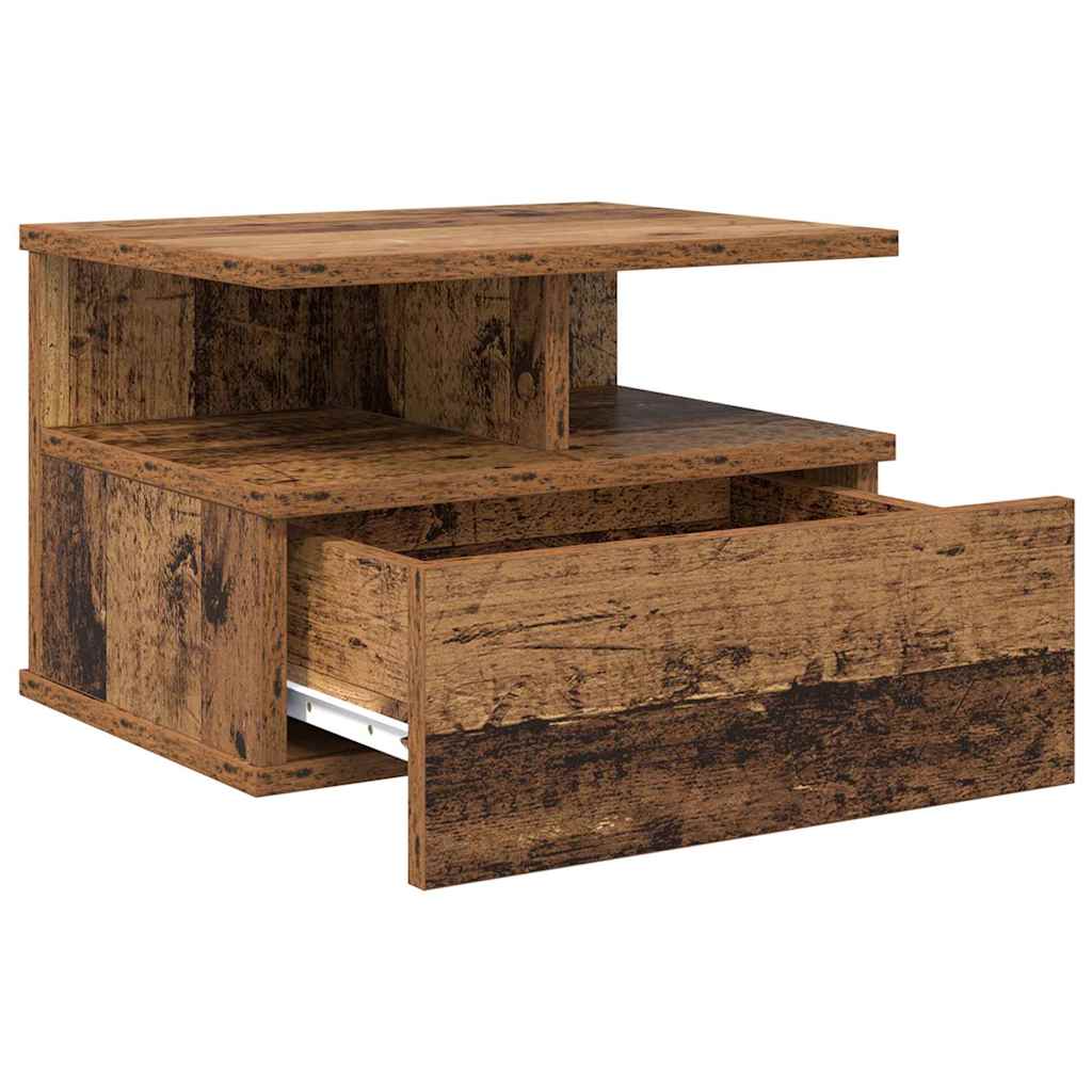 Schwebender Nachttisch Altholz 40 x 31 x 27 cm Holzwerkstoff