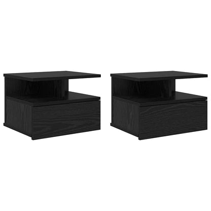 Schwebender Nachttisch 2 pcs Schwarze Eiche 40 x 31 x 27 cm