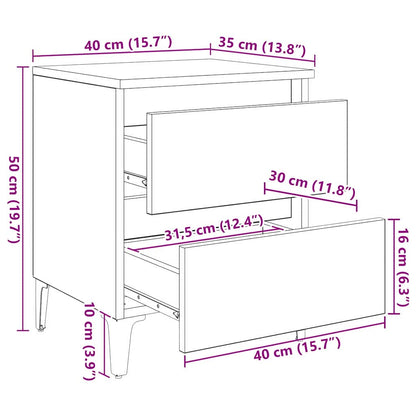Nachttisch 2 pcs Altholz 40 x 35 x 50 cm Holzwerkstoff