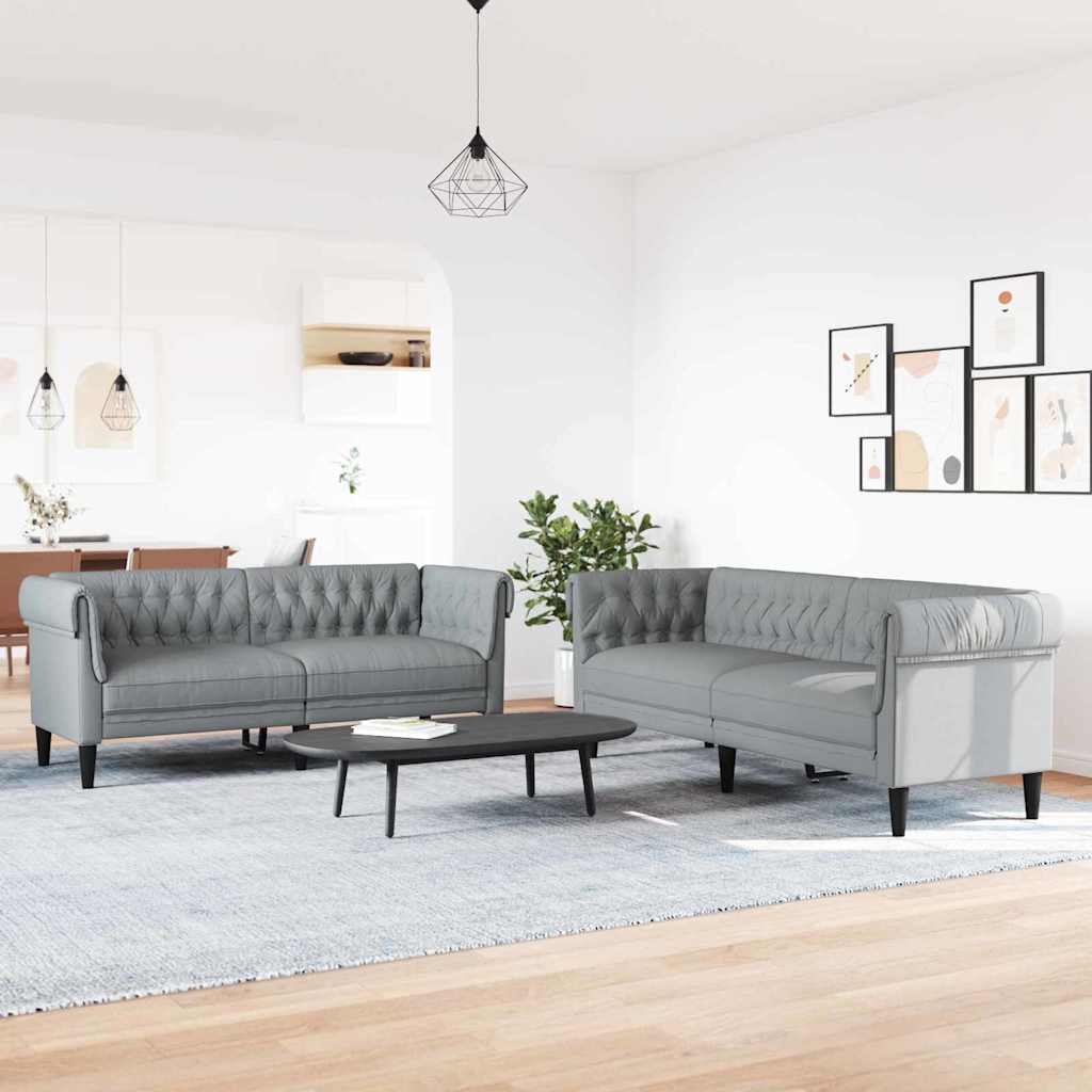 Sofa Set Hellgrau Stoff