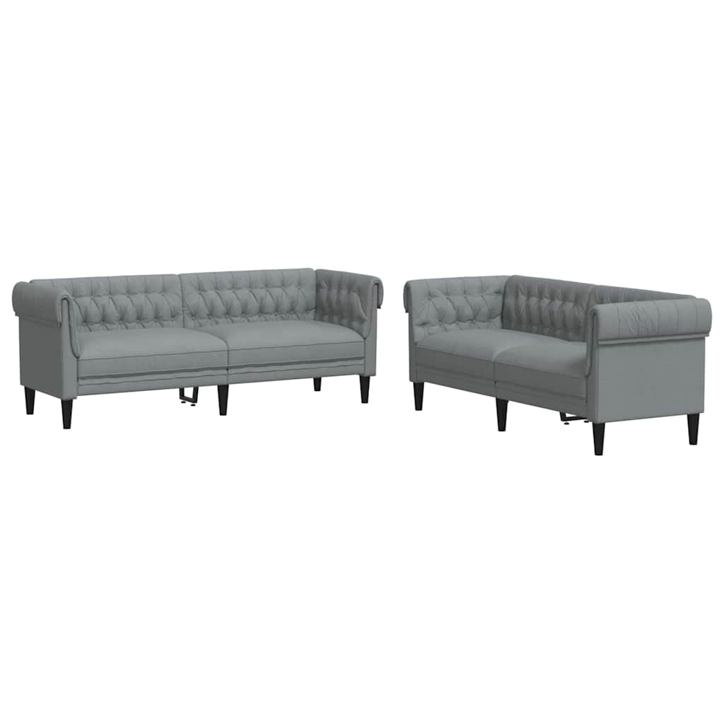 Sofa Set Hellgrau Stoff