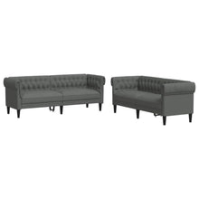 Sofa Set Dunkelgrau Stoff