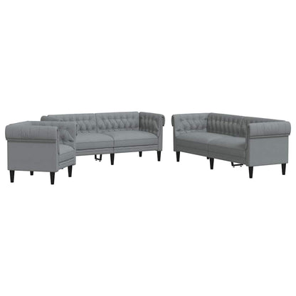 Sofa Set Hellgrau Stoff