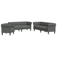 Sofa Set Dunkelgrau Stoff