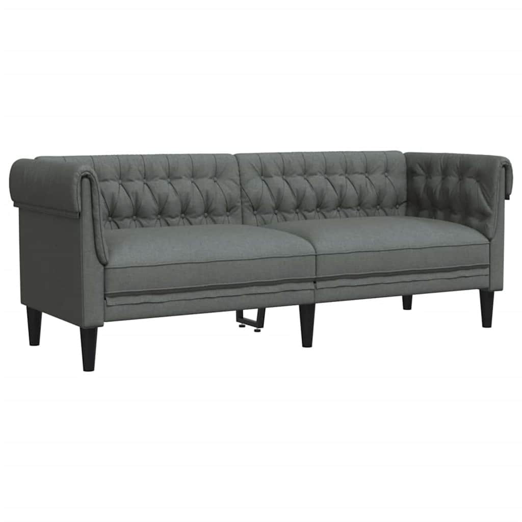 Sofa Set Dunkelgrau Stoff