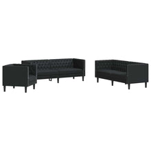 Sofa Set 3 pcs Schwarz 194 x 74.5 x 70.5 cm Kunstleder