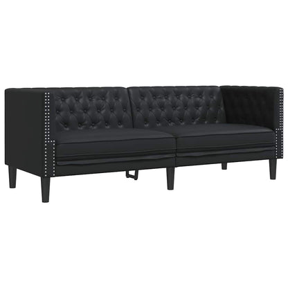 Sofa Set 3 pcs Schwarz 194 x 74.5 x 70.5 cm Kunstleder