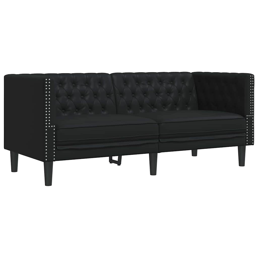 Sofa Set 3 pcs Schwarz 194 x 74.5 x 70.5 cm Kunstleder