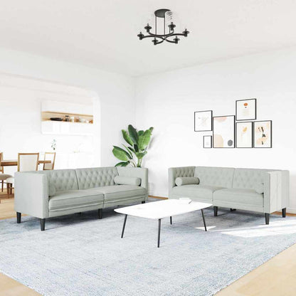 Sofa Set Hellgrau Samt