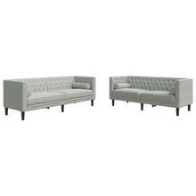 Sofa Set Hellgrau Samt