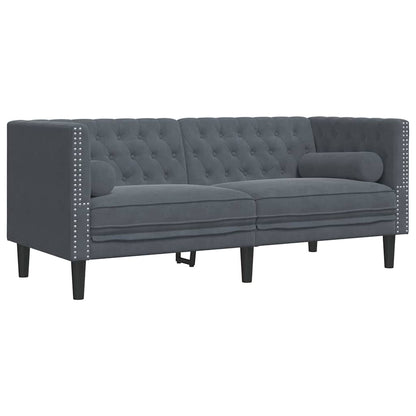 Sofa Set Dunkelgrau Samt