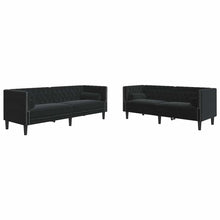 Sofa Set Schwarz Samt