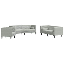 Sofa Set Hellgrau Samt
