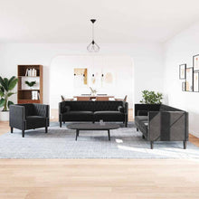 Sofa Set Schwarz Samt