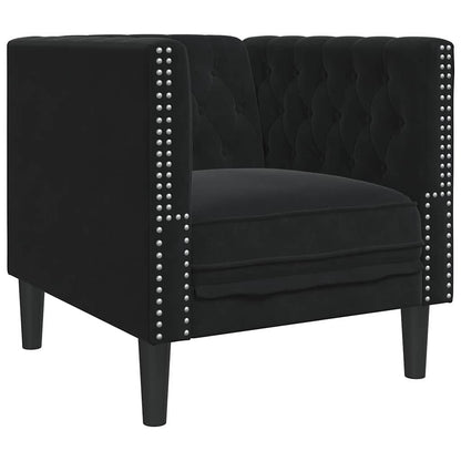 Sofa Set Schwarz Samt