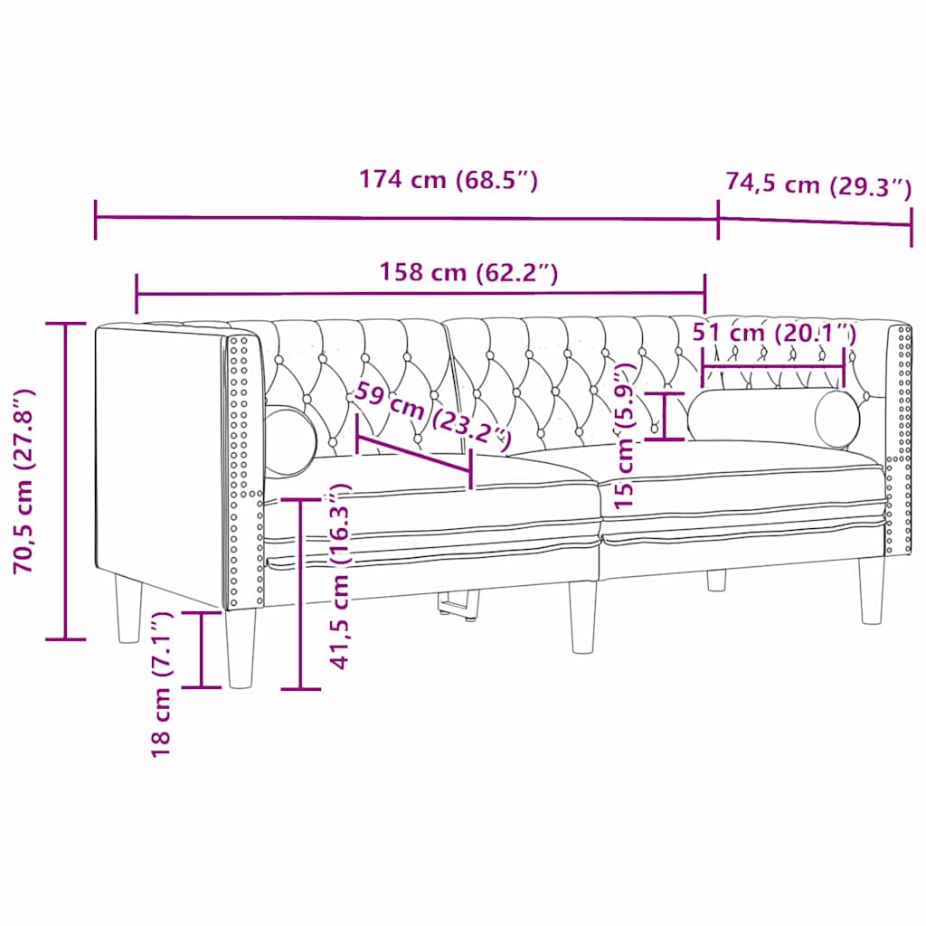 Sofa Set Schwarz Samt