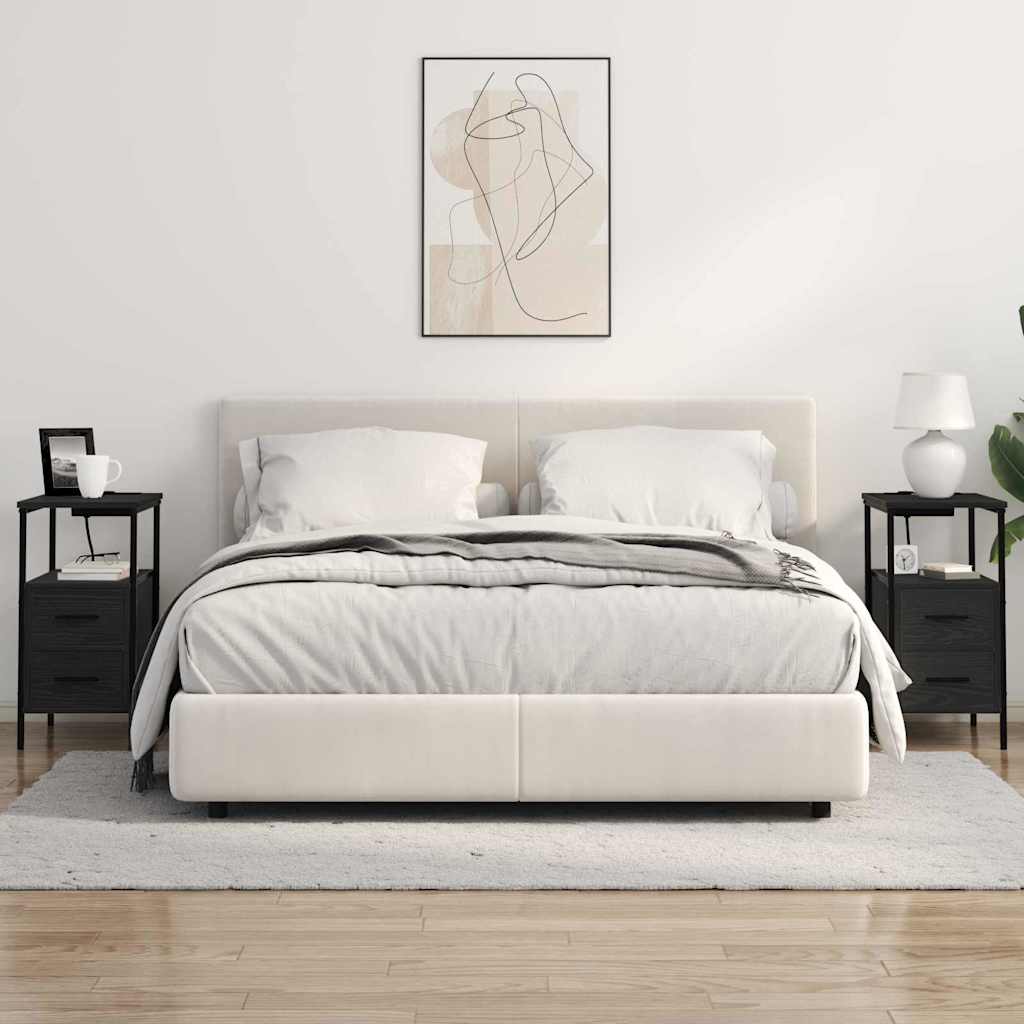 Nachttisch Schwarz Eichen-Optik 30 x 48 x 61 cm Holzwerkstoff