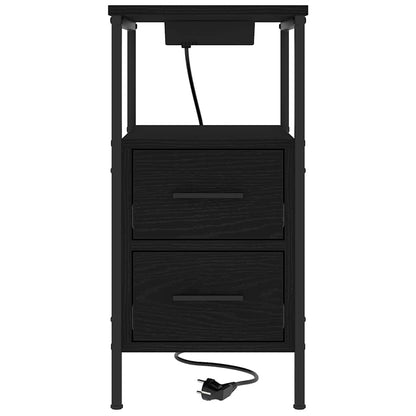 Nachttisch Schwarz Eichen-Optik 30 x 48 x 61 cm Holzwerkstoff