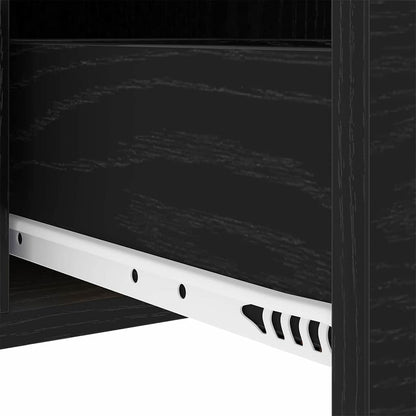 Nachttisch 2 pcs Schwarz Eichen-Optik 30 x 48 x 61 cm