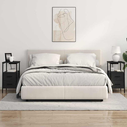 Nachttisch 2 pcs Schwarz Eichen-Optik 30 x 48 x 61 cm