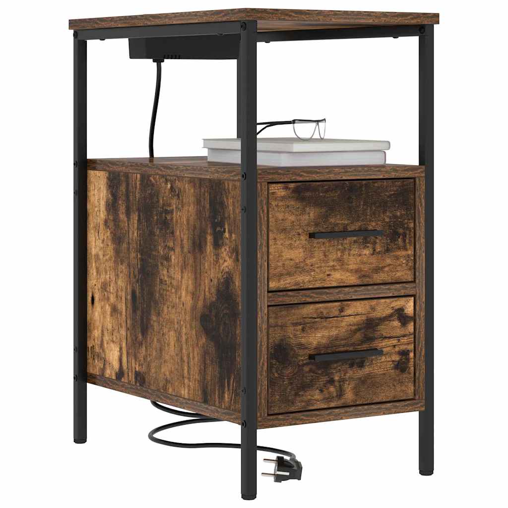 Nachttisch Räuchereiche 30 x 48 x 61 cm Holzwerkstoff