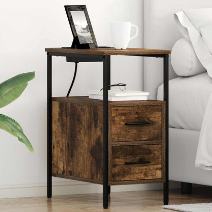 Nachttisch 2 pcs Räuchereiche 30 x 48 x 61 cm Holzwerkstoff