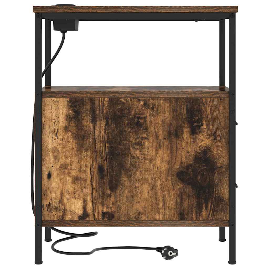 Nachttisch 2 pcs Räuchereiche 30 x 48 x 61 cm Holzwerkstoff