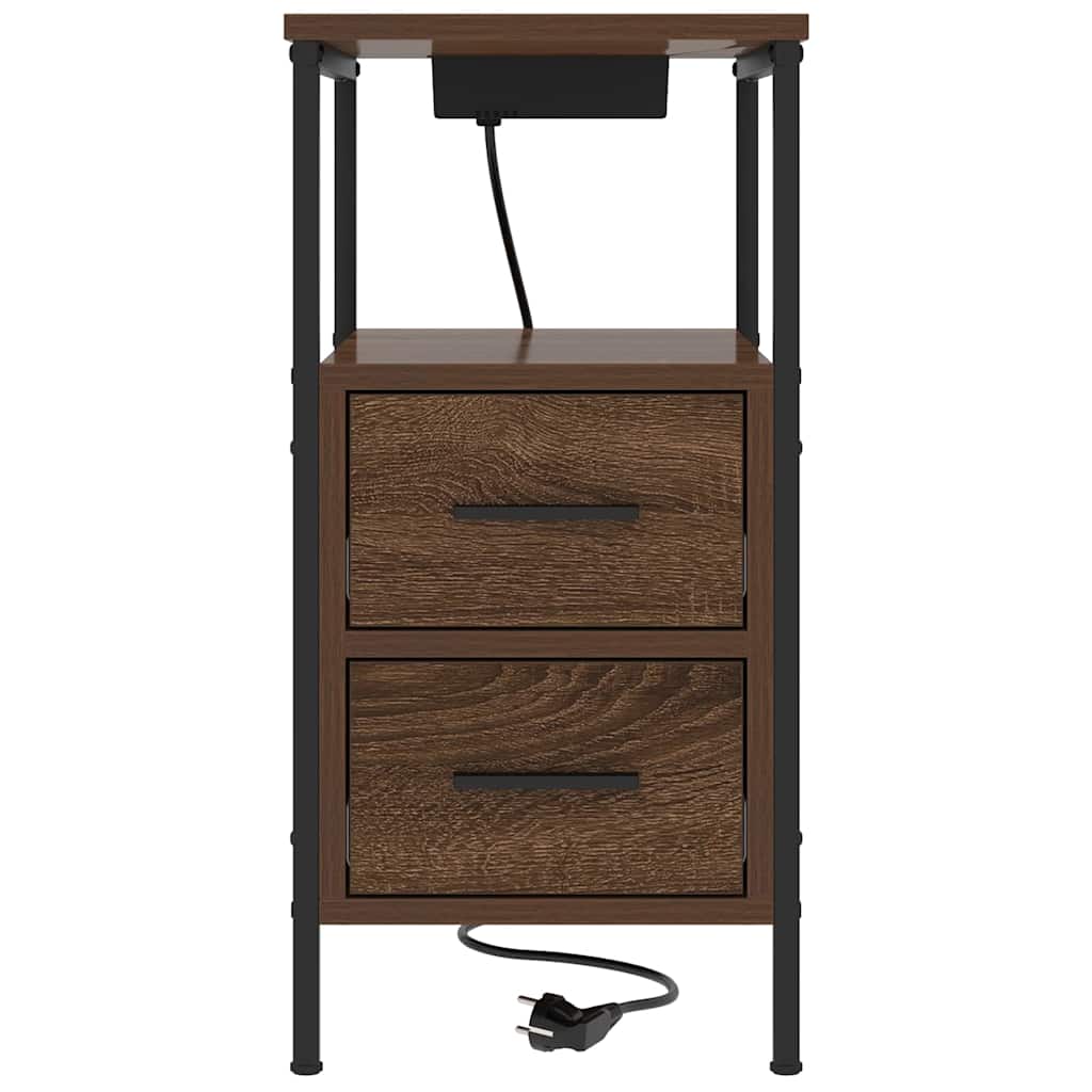 Nachttisch Braun Eichen-Optik 30 x 48 x 61 cm Holzwerkstoff