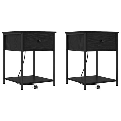 Nachttisch 2 pcs Schwarze Eiche 42 x 41 x 56 cm Holzwerkstoff