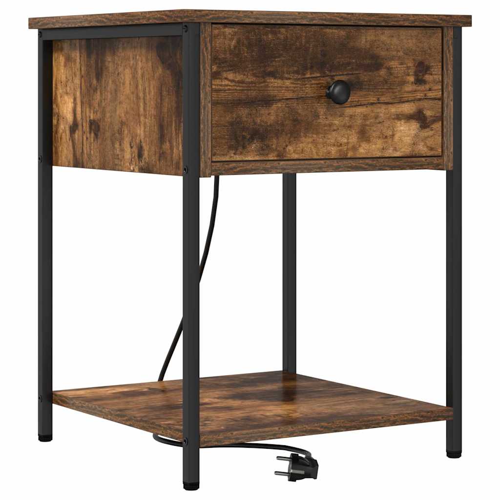 Nachttisch 2 pcs Räuchereiche 42 x 41 x 56 cm Holzwerkstoff