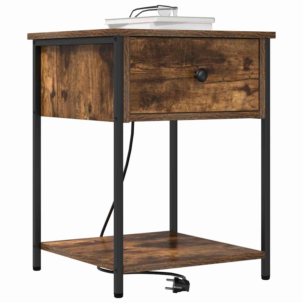 Nachttisch 2 pcs Räuchereiche 42 x 41 x 56 cm Holzwerkstoff