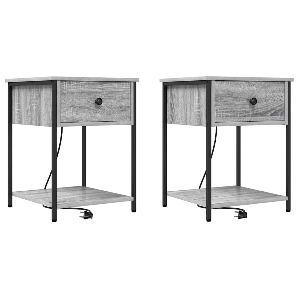 Nachttisch 2 pcs Grau Sonoma 42 x 41 x 56 cm Holzwerkstoff