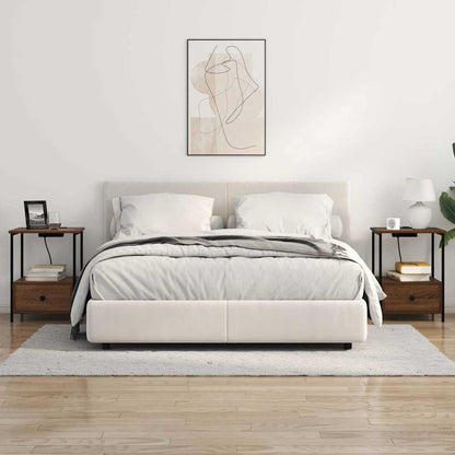 Nachttisch mit Ladestation Braune Eiche Holzwerkstoff