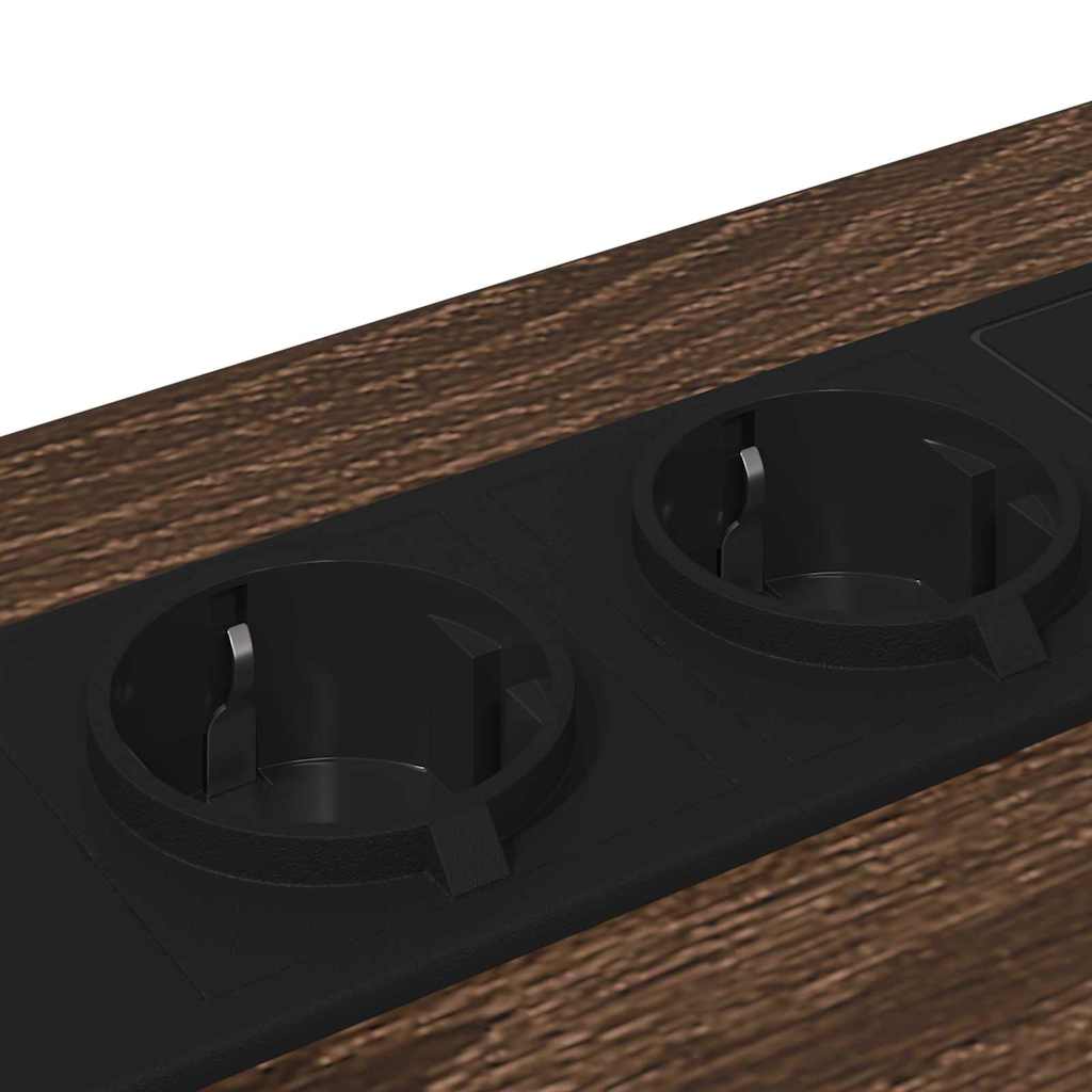 Nachttisch mit Ladestation 2 pcs Braune Eiche Holzwerkstoff