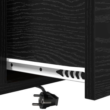 Nachttisch mit Ladestation 2 pcs Schwarze Eiche Holzwerkstoff