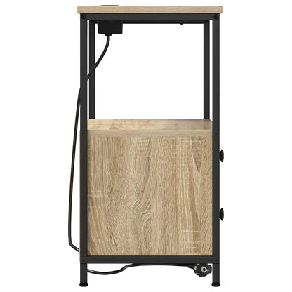 Nachttisch mit Ladestation 2 pcs Sonoma Eiche Holzwerkstoff