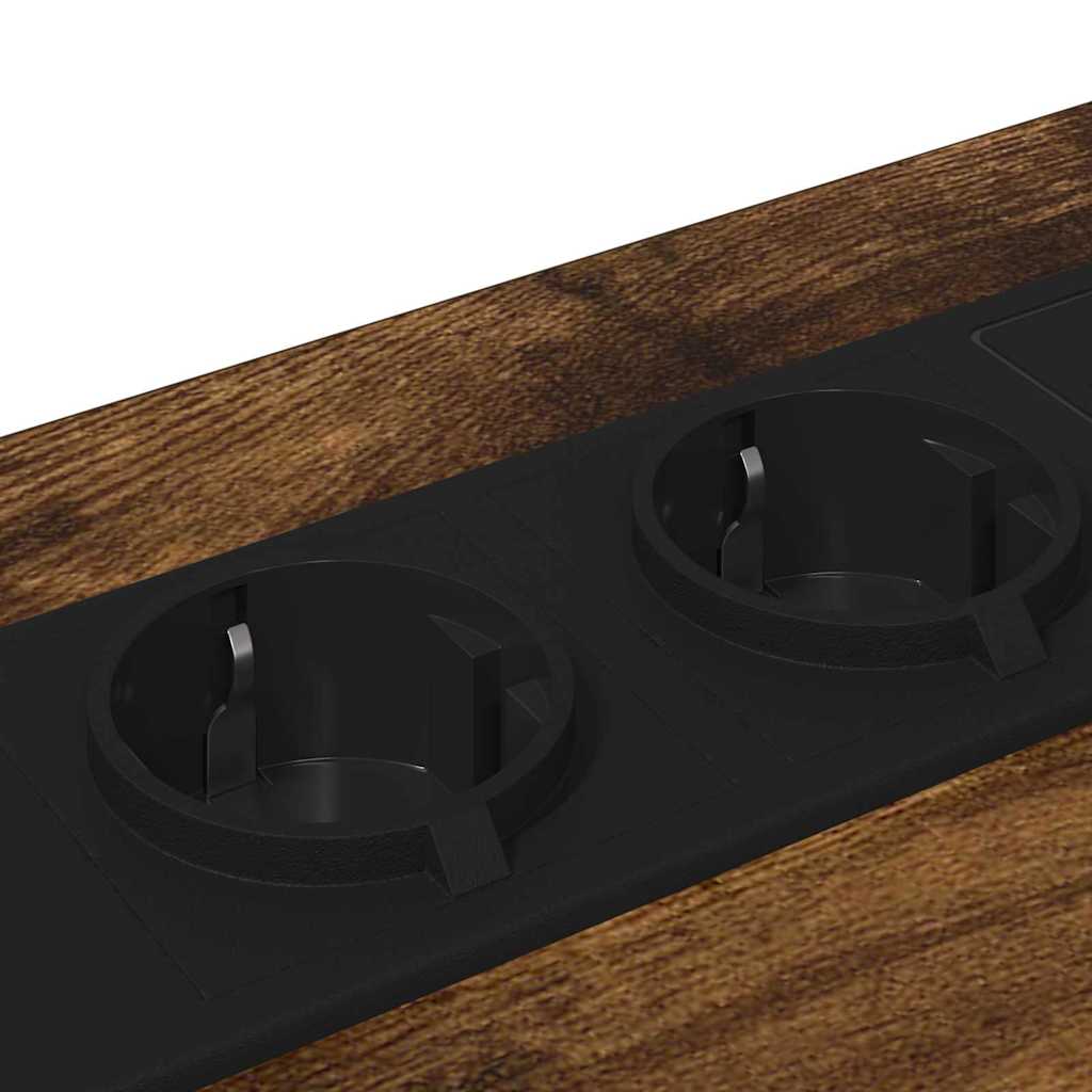 Nachttisch mit Ladestation 2 pcs Räuchereiche Holzwerkstoff